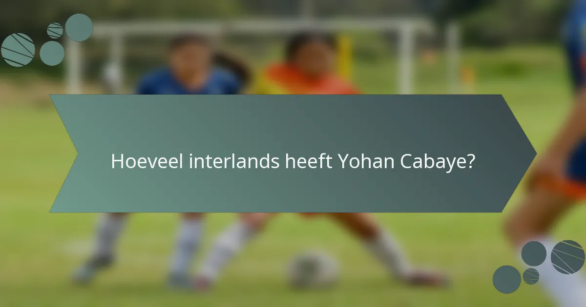 Hoeveel interlands heeft Yohan Cabaye?