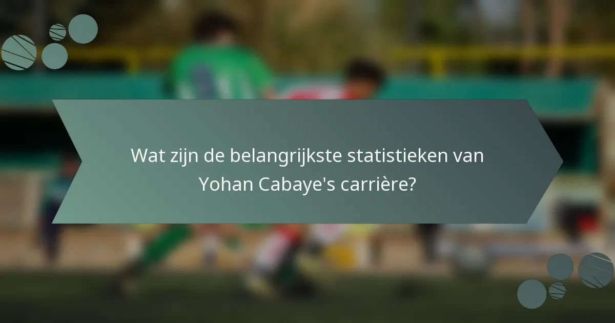 Wat zijn de belangrijkste statistieken van Yohan Cabaye's carrière?