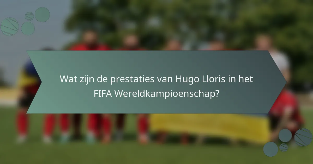 Wat zijn de prestaties van Hugo Lloris in het FIFA Wereldkampioenschap?