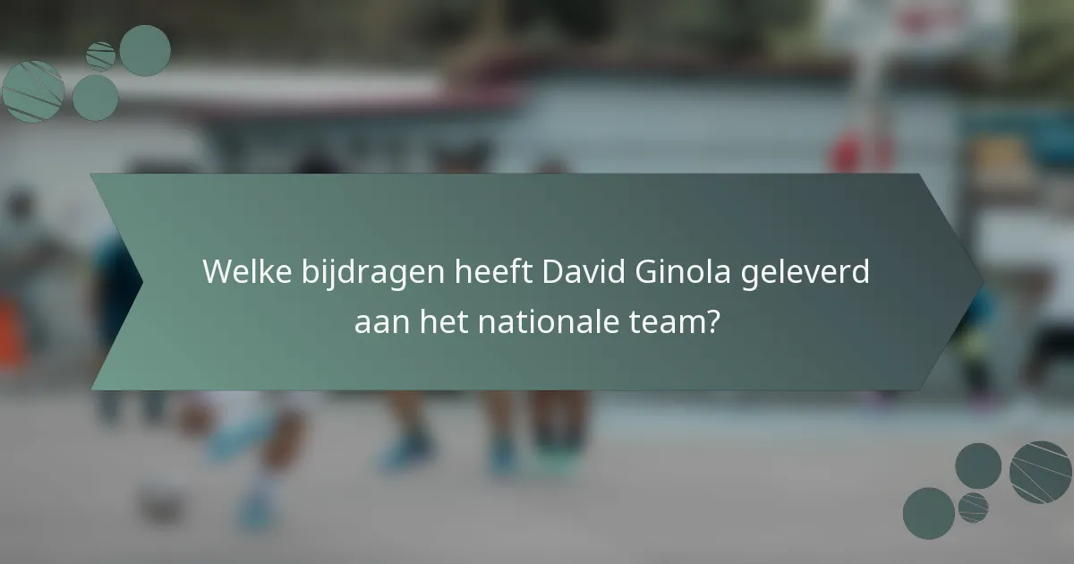 Welke bijdragen heeft David Ginola geleverd aan het nationale team?